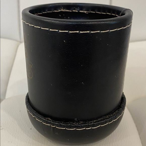Vintage Black Leather Las Vegas Dice Cup (No Top) - Picture 2 of 5